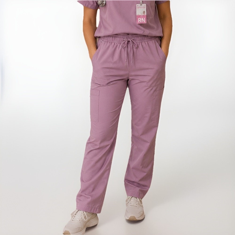 Srubstar Fashion Collection Large Mauve Medical Scrub Pants Unisex Polyester